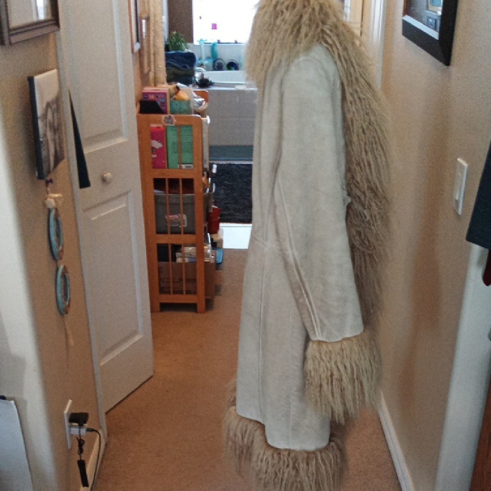 Mango Beige/Tan Faux Fur Trim Teddy Coat - Picture 4 of 13